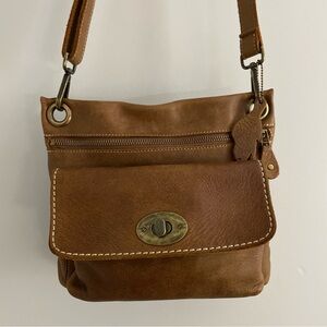 Roots Genuine Leather Crossbody‎ Bag Brown Made in Canada Classic